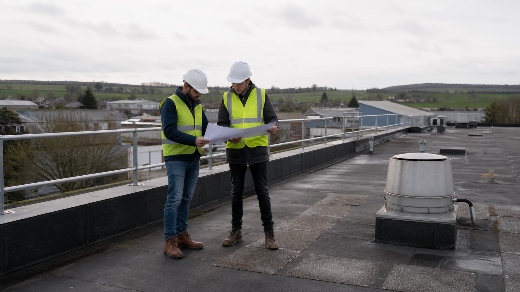 Visite d’étude sur la toiture d’un site industriel français